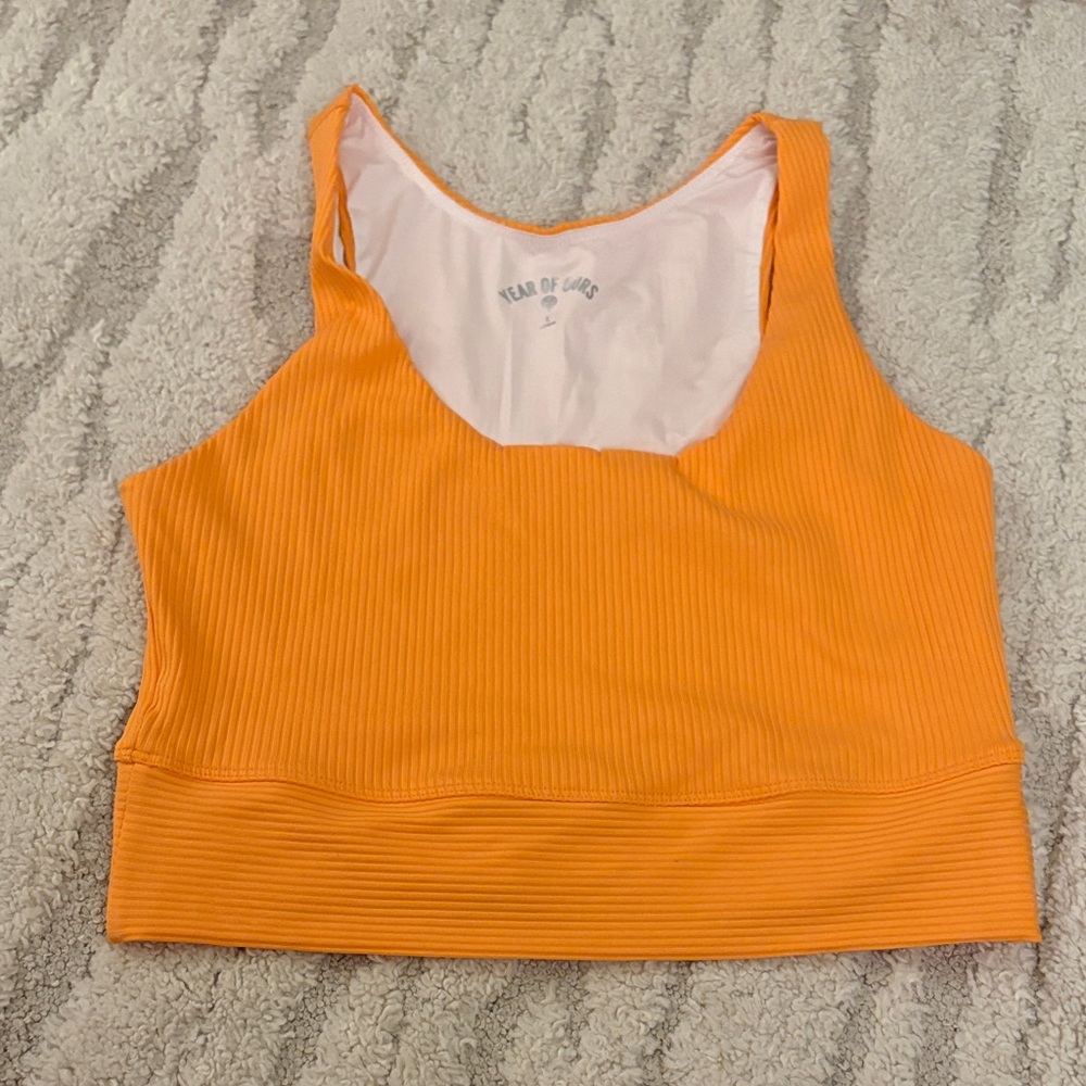 Year of Ours Vibrant Orange Ribbed Tank